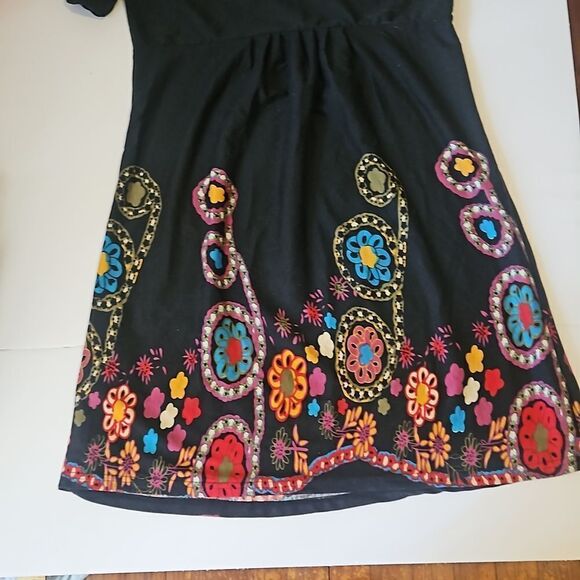 DILY FOR YOU WOMAN DRESS BLACK FLORAL S - Picture 4 of 5